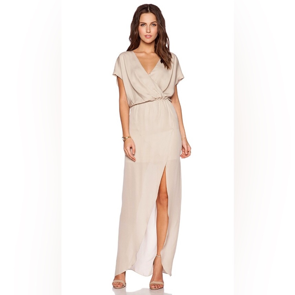 Rory Beca Beige Wrap Maxi Dress